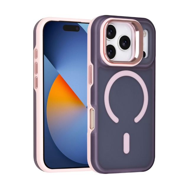 iPhone 17 Pro Backcover hoesje - Magsafe - With Camera Stand - Paars