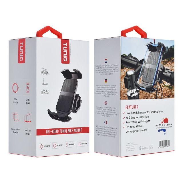 TUNIQ telefoonhouder fiets off-road - Zwart