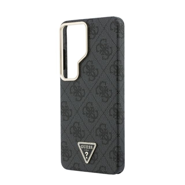 Guess Galaxy S26 Ultra Backcover hoesje - MagSafe - 4G Script Metal Logo - Gold Edge - Zwart