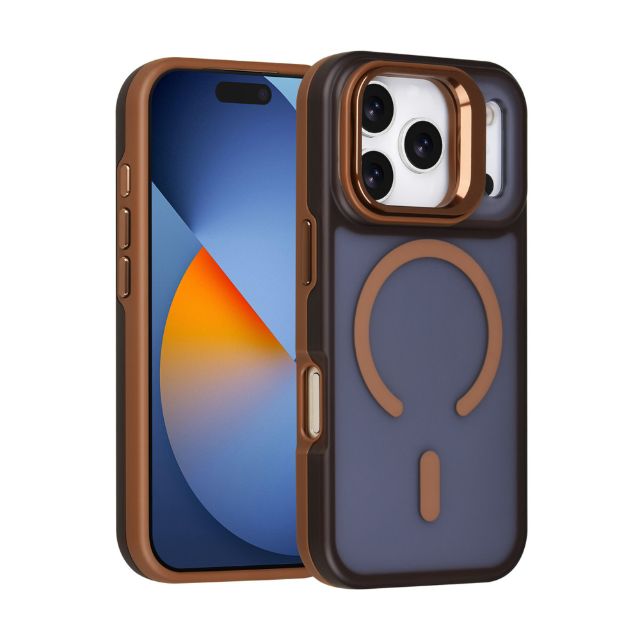 iPhone 17 Pro Backcover hoesje - Magsafe - With Camera Stand - Paars