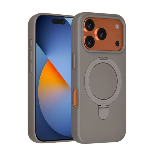 iPhone 17 Pro Backcover hoesje - Magsafe With Ring Stand - Hanger - Titanium Grey