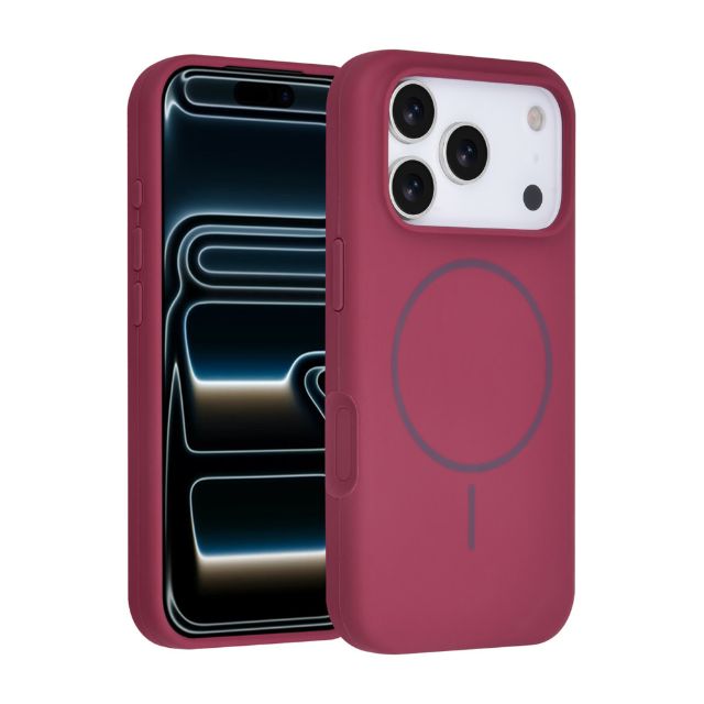 iPhone 17 Pro Backcover hoesje - Magsafe - Full Silicone - Felroze
