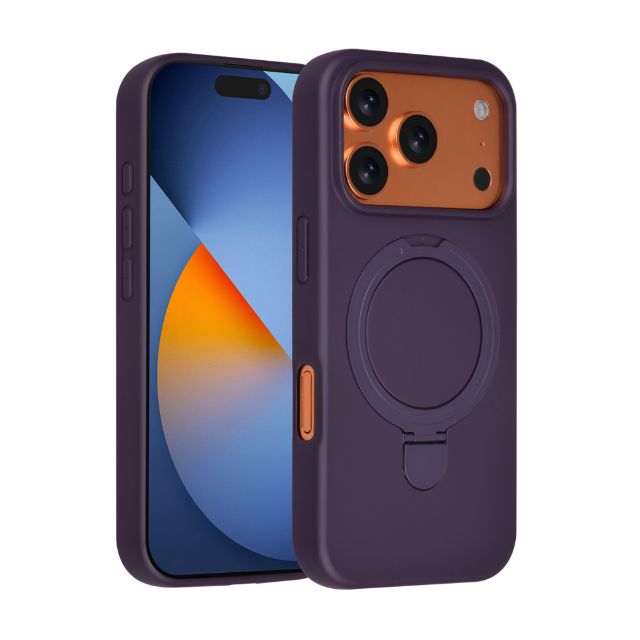 iPhone 17 Pro Backcover hoesje - Magsafe With Ring Stand - Hanger - Grape Purple TUNIQ