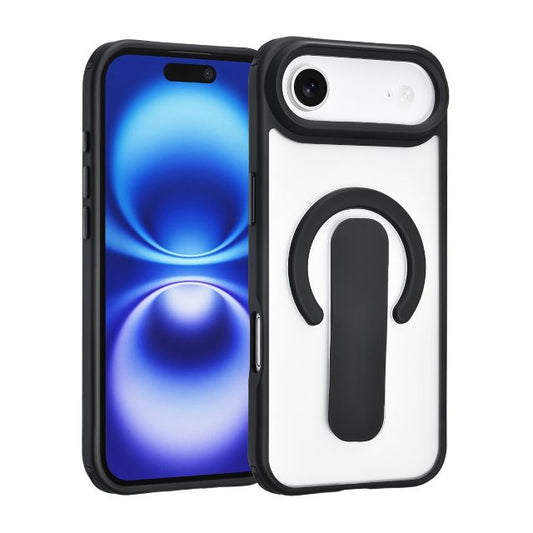 iPhone 17 Air Backcover hoesje - Built-in Ring Stand - Antishock - Zwart