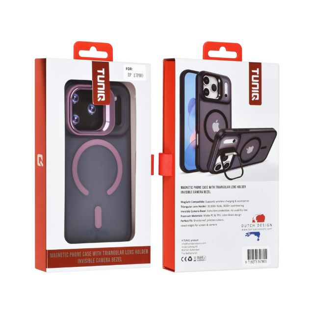 iPhone 17 Pro Backcover hoesje - Magsafe - With Camera Stand - Paars