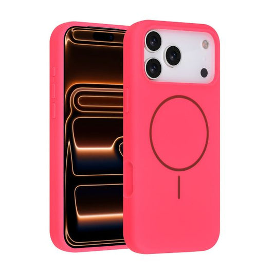 iPhone 17 Pro Max Backcover hoesje - Magsafe - Full Silicone - Felroze