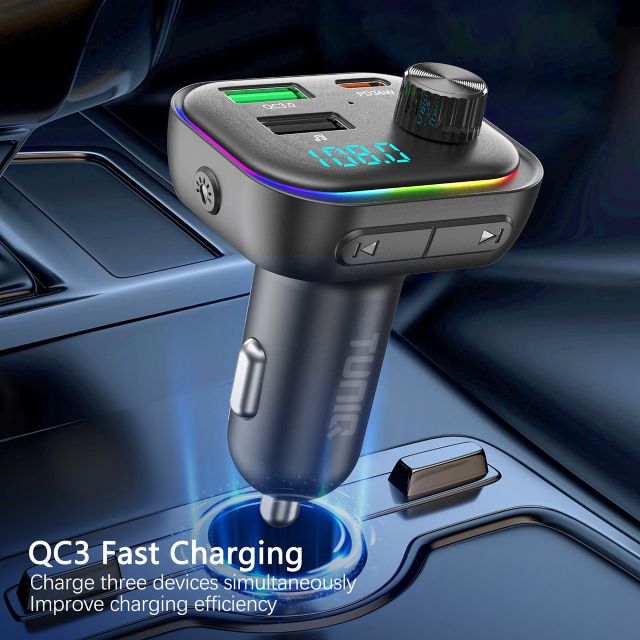 TUNIQ FM Transmitter and Car Charger - LGB - Zwart