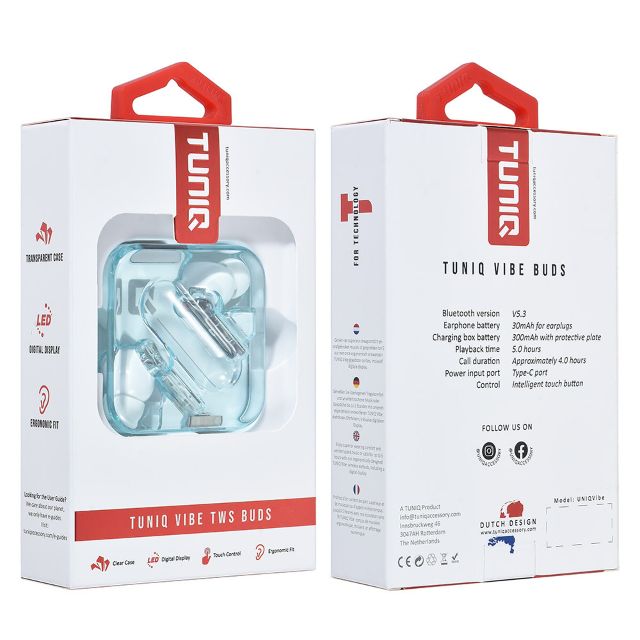 TUNIQ Vibe Wireless Oordopje - Blauw