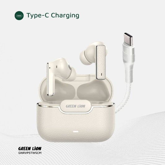 Green Lion River Plus True Wireless Earbuds - Beige