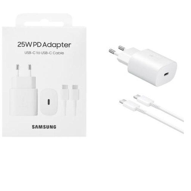 Samsung PD Travel Charger (25W) With Cable | EP-T2510 (With Packing) (zwart & wit) - wit