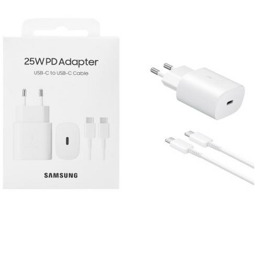 Samsung PD Travel Charger (25W) With Cable | EP-T2510 (With Packing) (zwart & wit) - wit