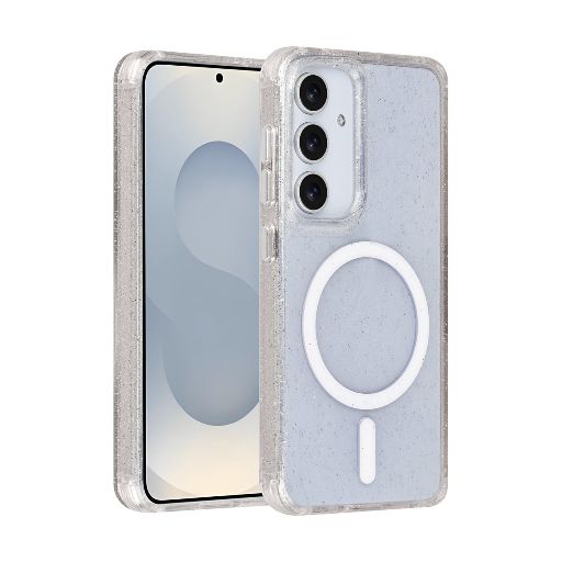 TUNIQ Galaxy S25 Backcover hoesje - Magsafe - Glitter - Hanger - Transparant