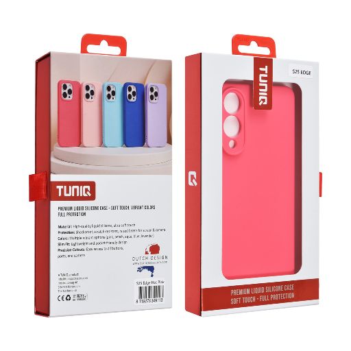 TUNIQ Galaxy S25 Edge Backcover hoesje - Felroze