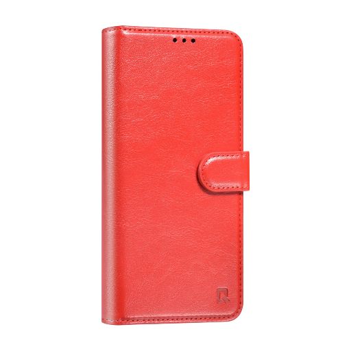 TUNIQ Galaxy S25 Book Case hoesje - Pasjeshouder voor 3 pasjes - Hanger - Rood