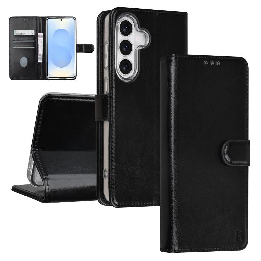 TUNIQ Galaxy S26 Plus Book Case hoesje - Pasjeshouder voor 3 pasjes - Magneetsluiting - Hanger - Zwart