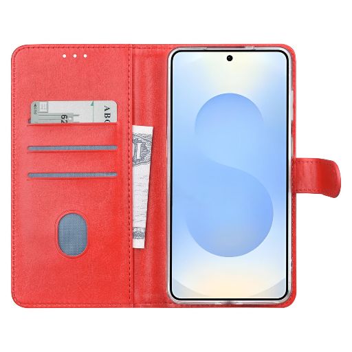 TUNIQ Galaxy S26 Plus Book Case hoesje - Pasjeshouder voor 3 pasjes - Magneetsluiting - Hanger - Rood
