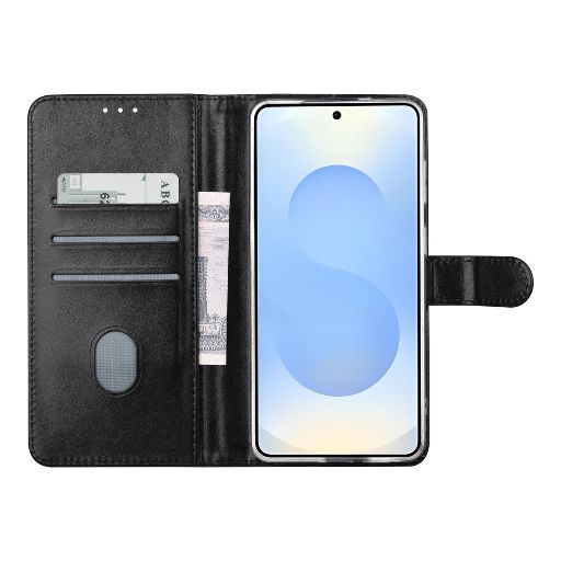 TUNIQ Galaxy S26 Book Case hoesje - Pasjeshouder voor 3 pasjes - Magneetsluiting - Hanger - Zwart