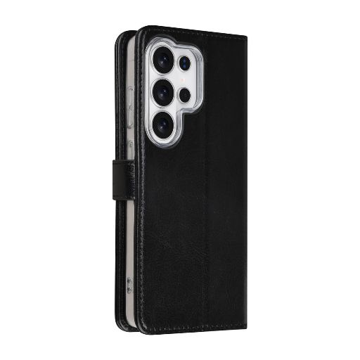TUNIQ Galaxy S26 Ultra Book Case hoesje - Pasjeshouder voor 3 pasjes - Magneetsluiting - Hanger - Zwart