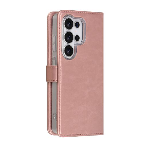 TUNIQ Galaxy S26 Ultra Book Case hoesje - Pasjeshouder voor 3 pasjes - Magneetsluiting - Hanger - Rose Gold