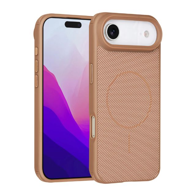 iPhone 17 Air Backcover hoesje - Magsafe - Carbon Fiber - Shockproof - Zwart